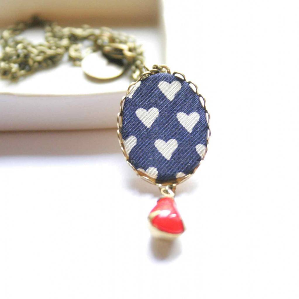 textile jewelry necklace love
