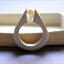 Szakadék - nagy ezüst gyűrű gyönggyel - MEGRENDELÉSRE